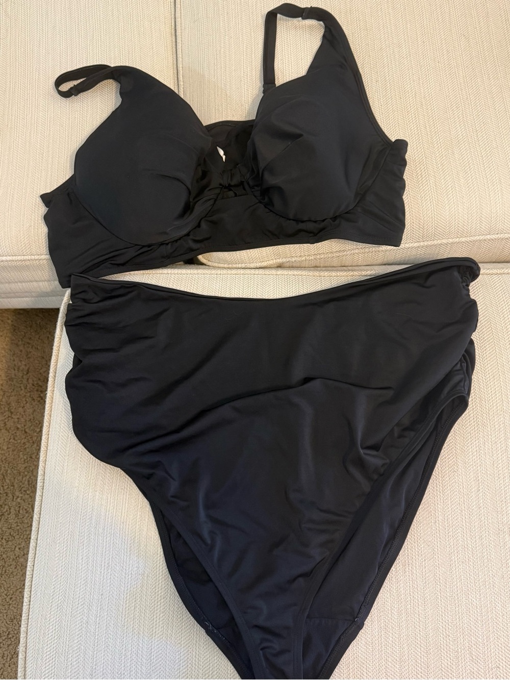 Cacique Black Two-Piece High-Waist Swim Bikini